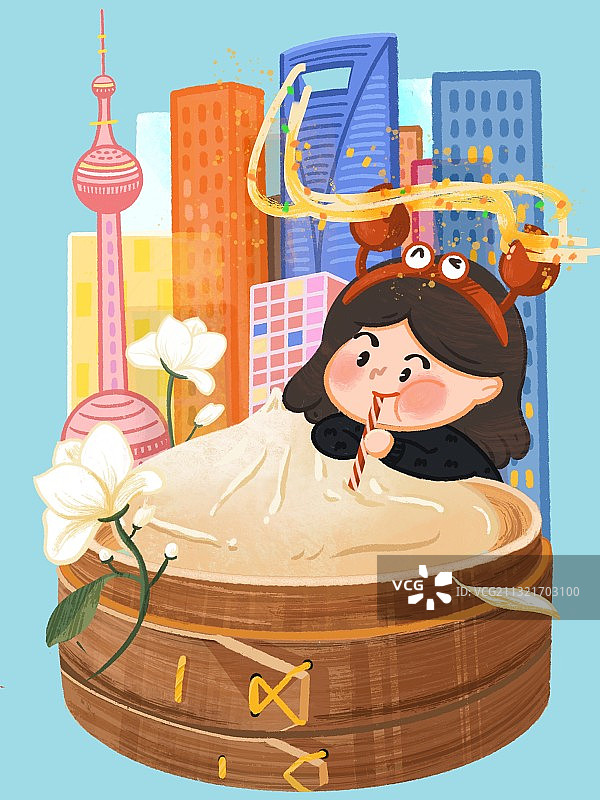 城市印象主题系列插画图片素材