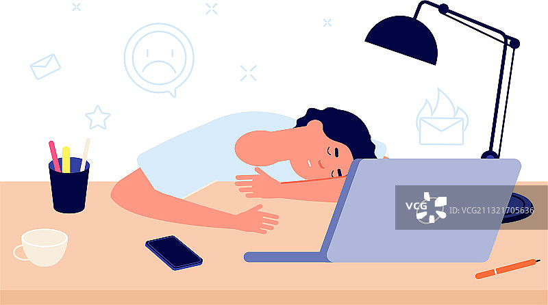 工作倦怠，疲惫的男人图片素材