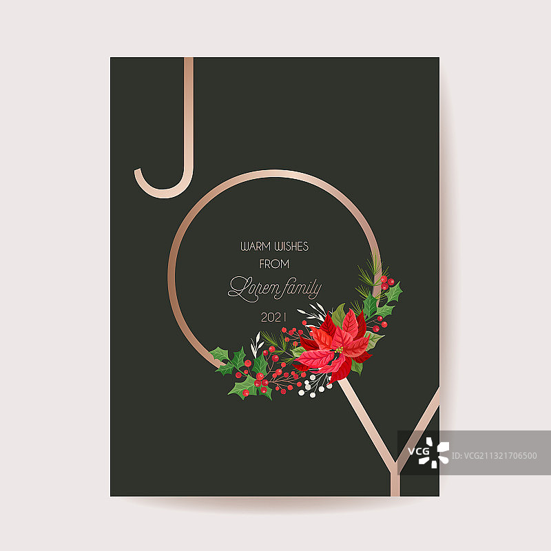 圣诞节花环字母贺卡图片素材