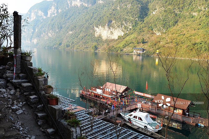 乌江画廊之龚滩古镇码头. 重庆图片素材