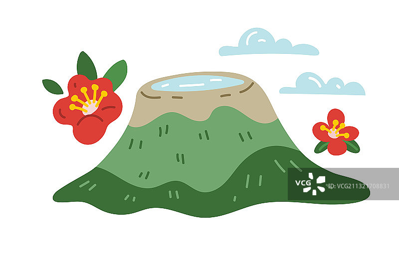 济州岛火山喷口图片素材