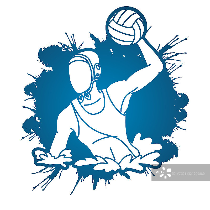 水球运动员卡通图形图片素材