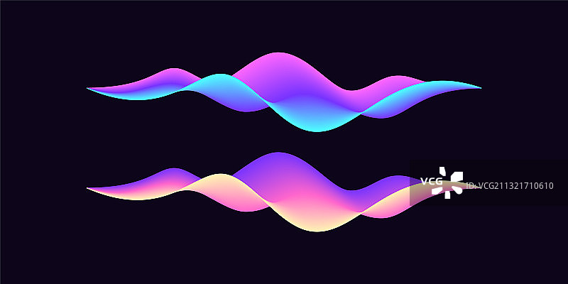 用于语音识别系统的抽象波浪形状图片素材