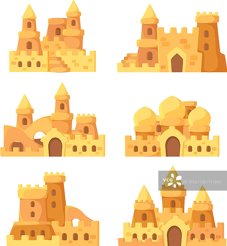 海边沙堡童话夏季建筑图片素材