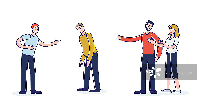 人们嘲笑肥胖的男人图片素材