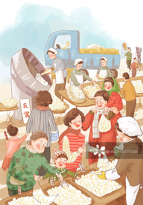 元宵节插画图片素材