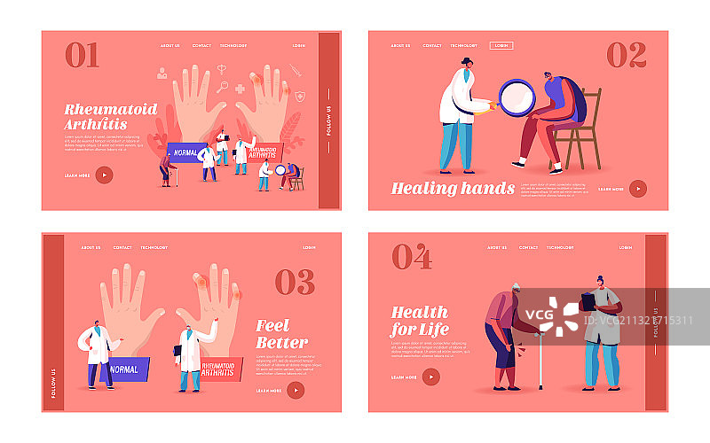 类风湿性关节炎着陆页模板图片素材