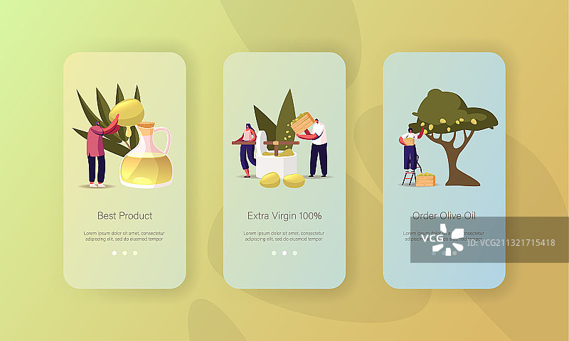 角色生产橄榄油手机应用页面图片素材