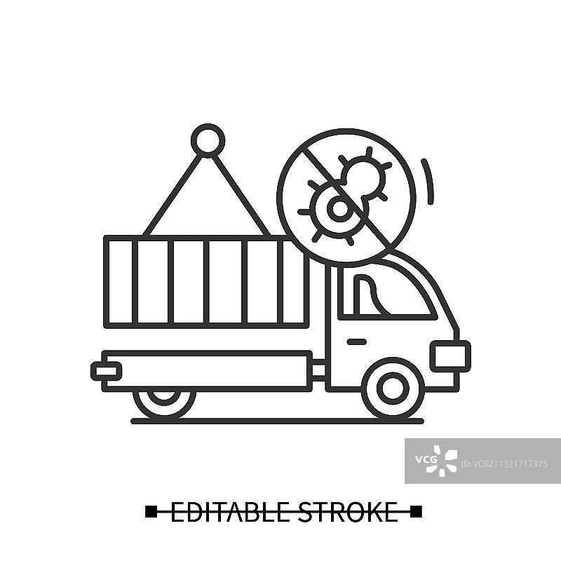 集装箱卡车重型货物运输图标图片素材