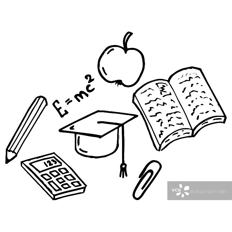 学校主题：教科书和计算器图片素材