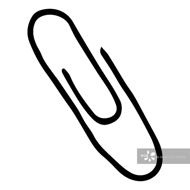 手绘金属回形针图标剪辑图片素材