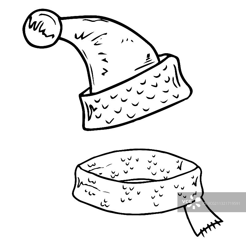 帽子与围巾图标：冬季套装图片素材