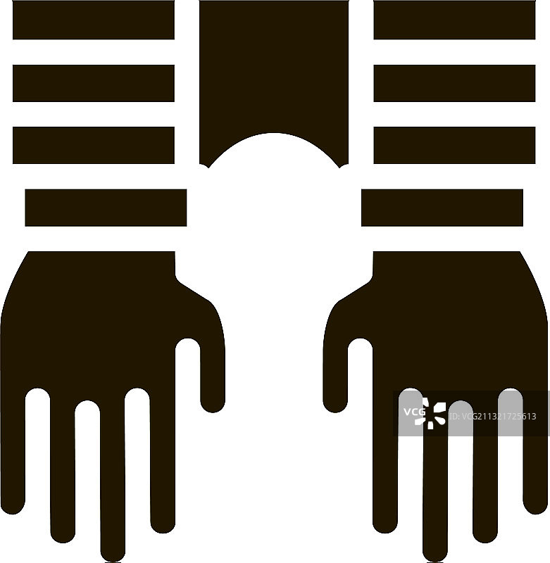 戴镣铐的罪犯手图标图片素材