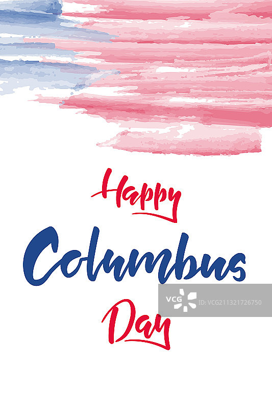 哥伦布日快乐手绘文字图片素材