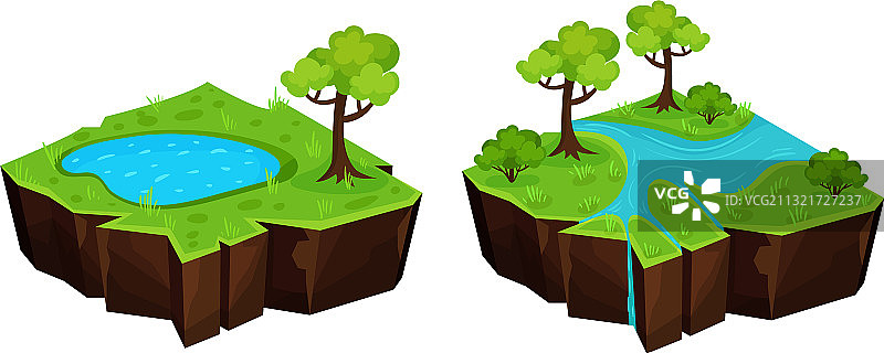 游戏岛屿与池塘和河流图片素材