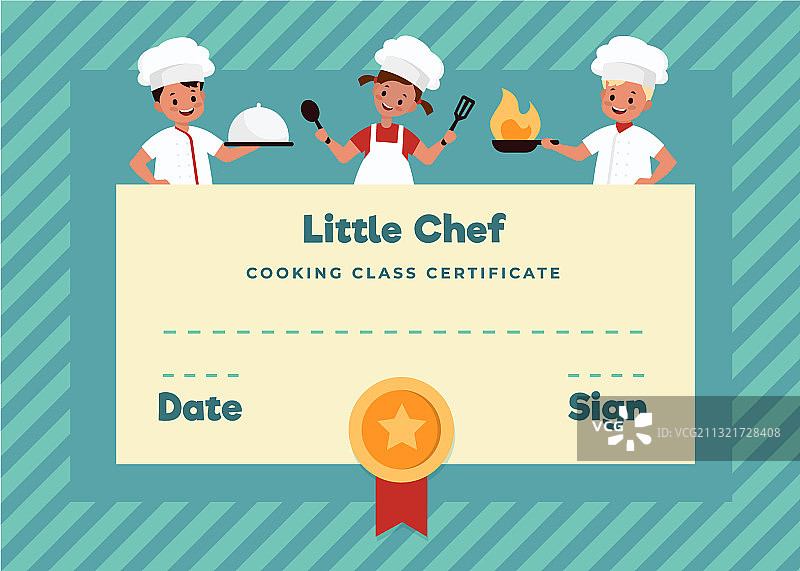 儿童烹饪课程学校证书图片素材