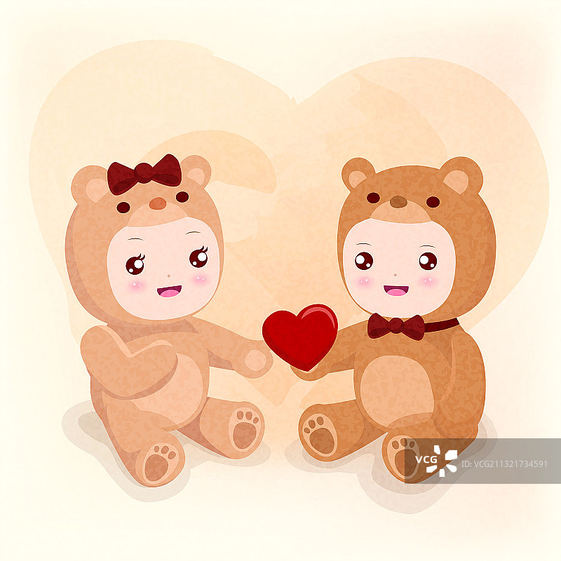 穿着可爱动物服装的情侣图片素材