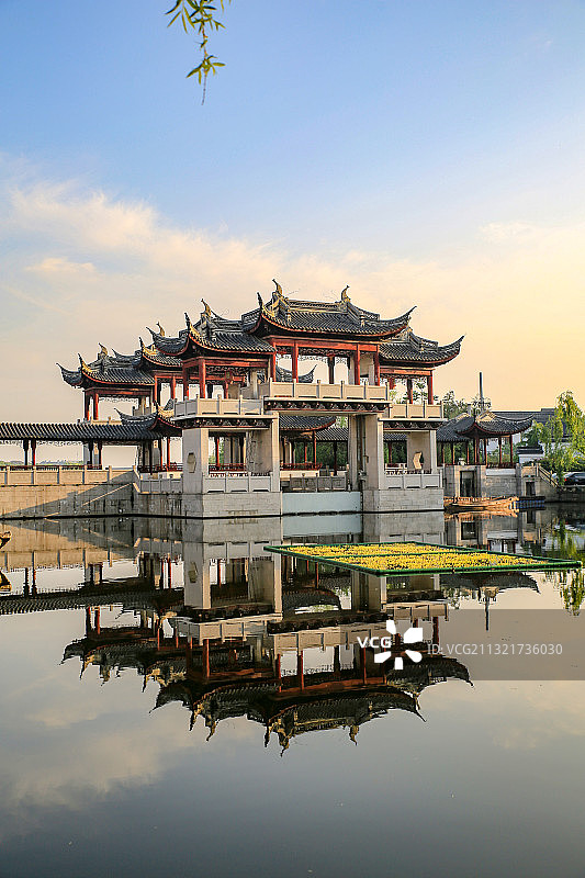 江苏苏州昆山水乡周庄风光图片素材