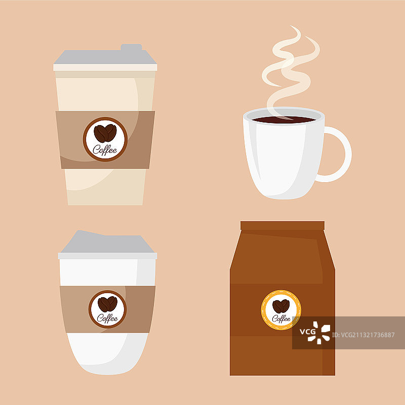 带图标的咖啡饮品图片素材