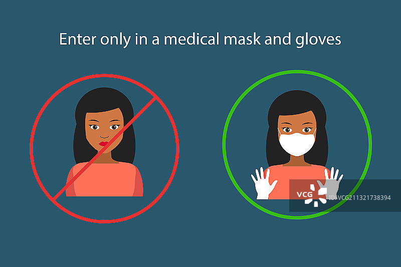 未戴口罩和戴口罩的深色皮肤女人图片素材