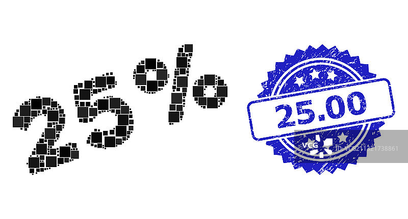 复古2500印章和方形点拼贴25图片素材