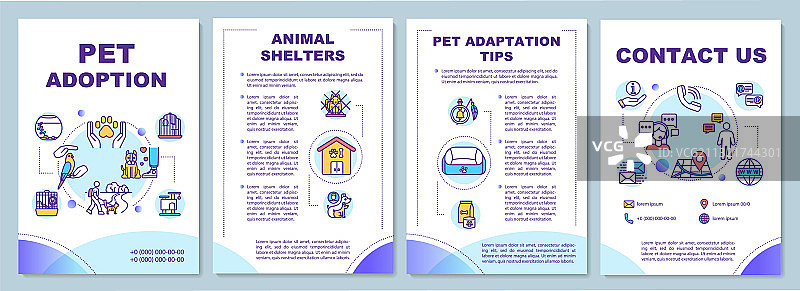 宠物领养宣传册模板图片素材