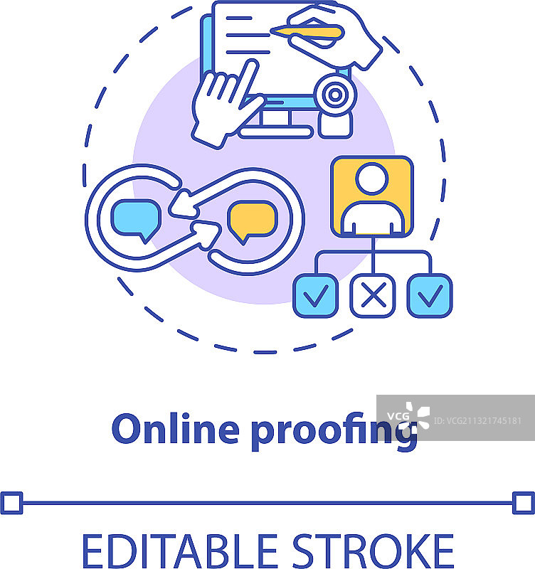 在线校对概念图标图片素材