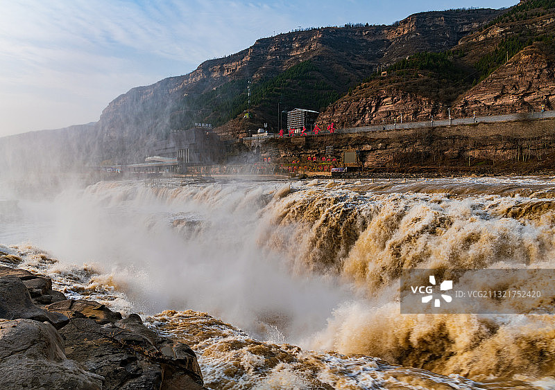 陕西省山西省壶口瀑布图片素材