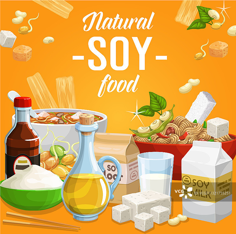 大豆制品有机食品海报图片素材