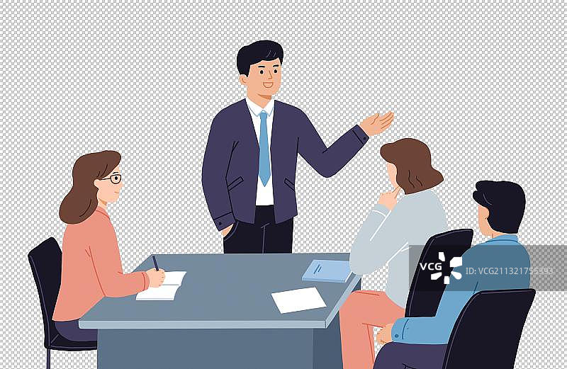 开会办公室工作插画图片素材