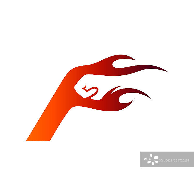 字母F火焰拳头logo图片素材