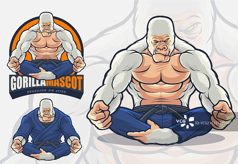 巴西柔术大猩猩吉祥物图片素材