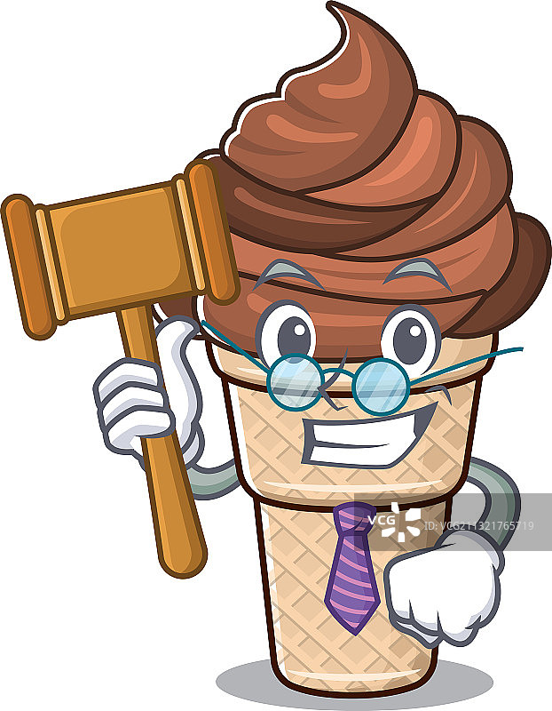 富有魅力的法官巧克力冰淇淋卡通形象图片素材