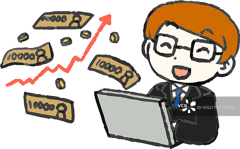 成功的白人办公室职员图片素材