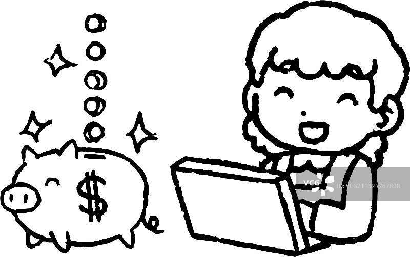 通过某种方式赚了很多钱的白人家庭主妇图片素材