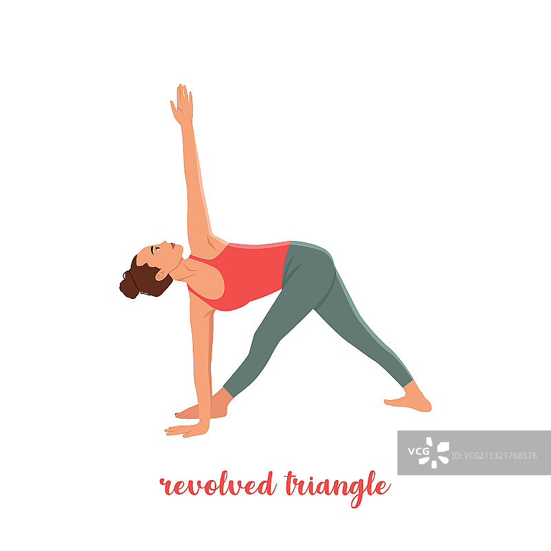 女士轮廓旋转三角瑜伽图片素材