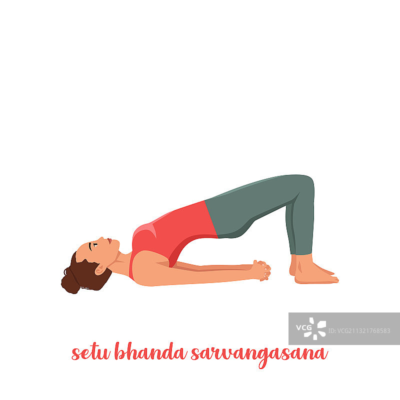 女人做瑜伽桥式图片素材