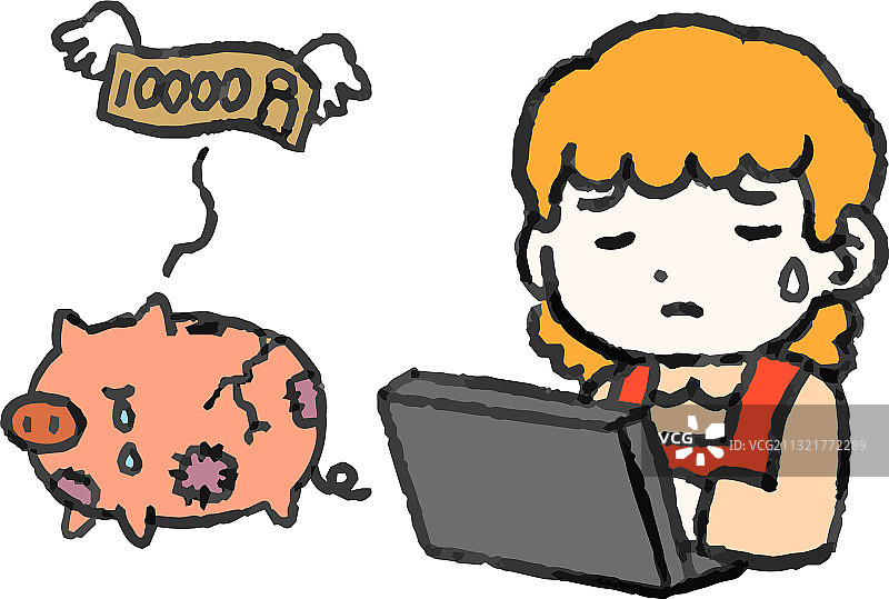 白人家庭主妇因投资亏损图片素材