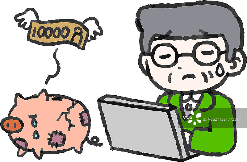 投资亏损的年长白人男子图片素材