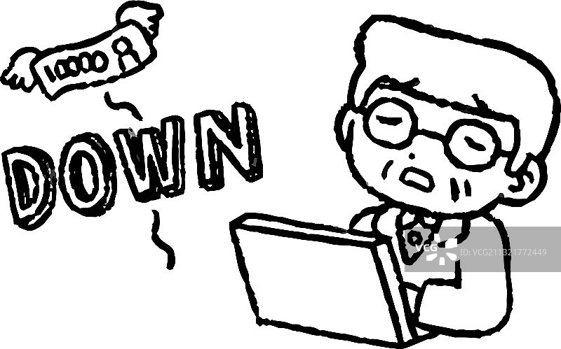 投资亏损的单色老年男人图片素材