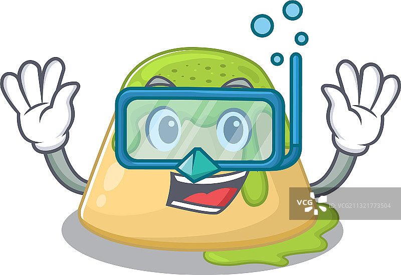 布丁抹茶卡通画图片素材