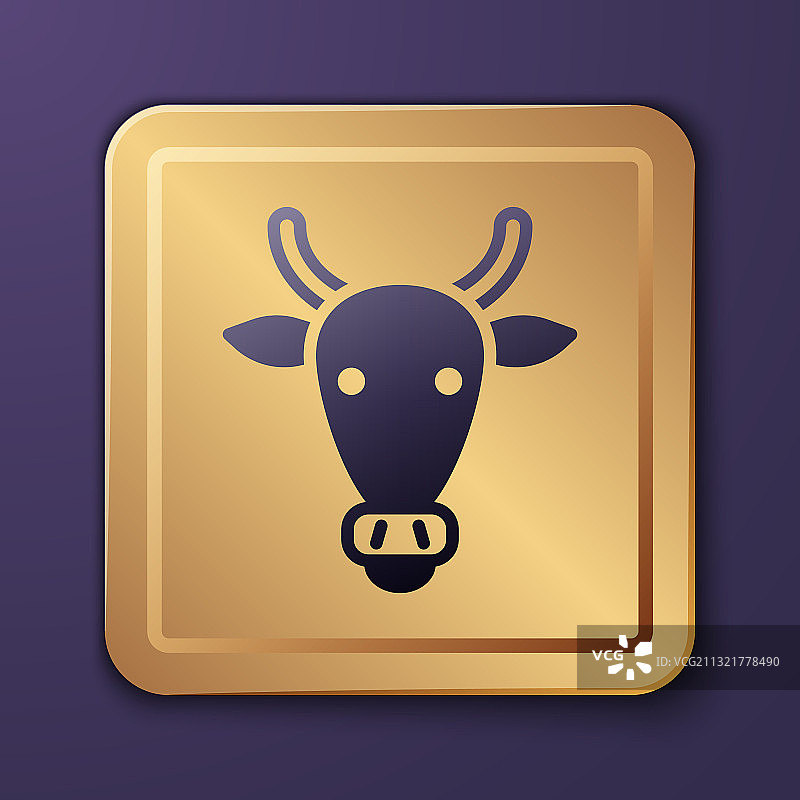 紫色奶牛头像图标图片素材