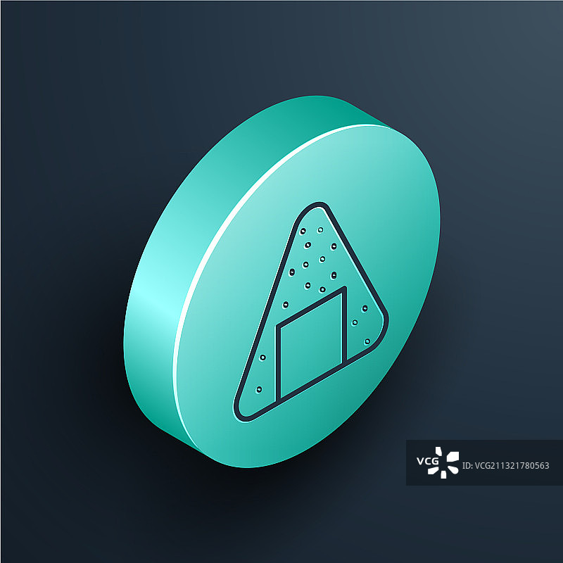 2.5D线条饭团图标图片素材