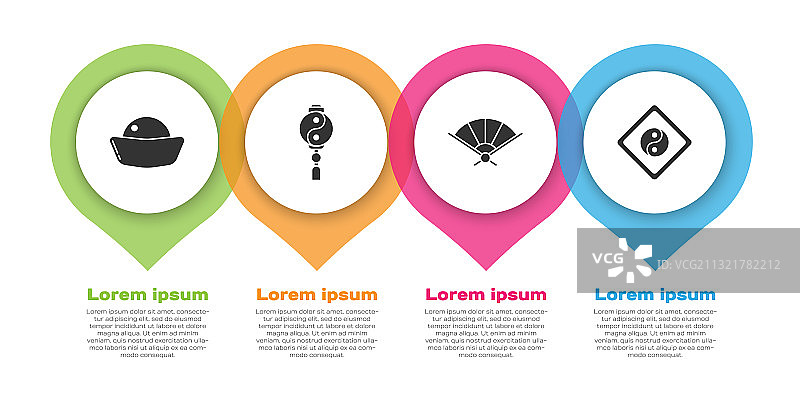 寿司、阴阳、纸和中式折扇图片素材