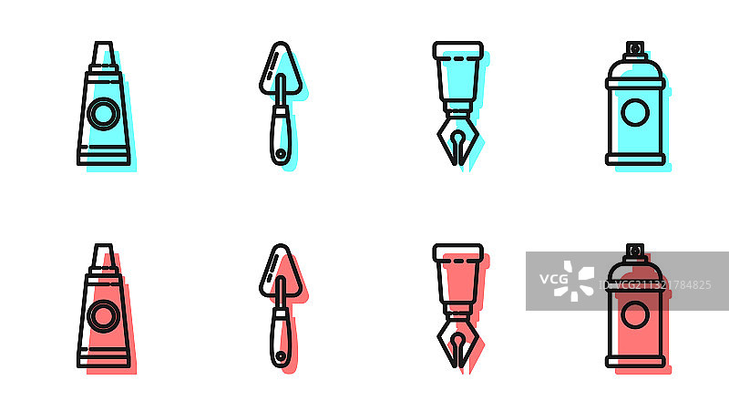 钢笔尖颜料盘图片素材