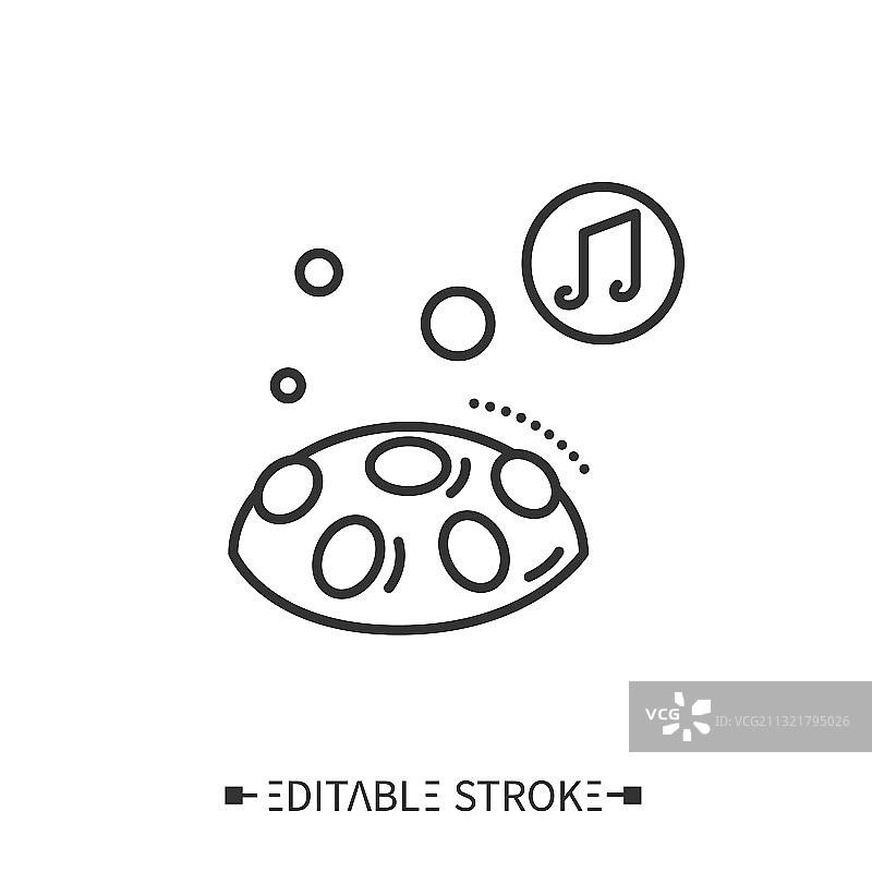 手碟乐器线性图标（可编辑）图片素材