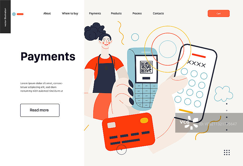 商务主题：支付网页模板图片素材