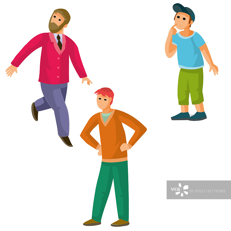 人物集：男人和孩子，围观者隔离图片素材