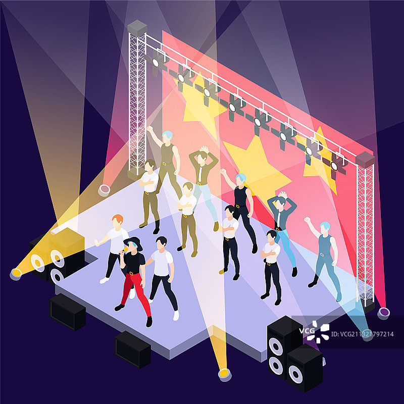 K-Pop音乐2.5D背景图片素材