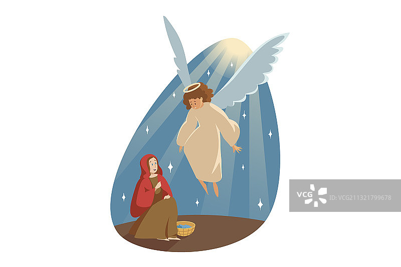 天使报喜宗教基督教圣经故事图片素材